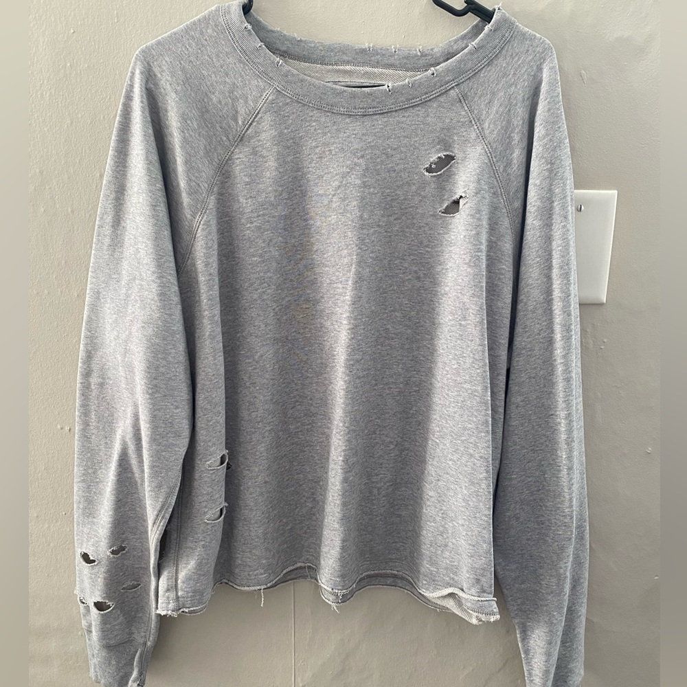 Lilly & Lottie Gray Distressed top